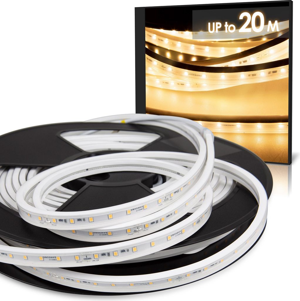 LED Strip RIVO Warmweiß (3000K) CRI92 192W 20 Meter 24V IP65