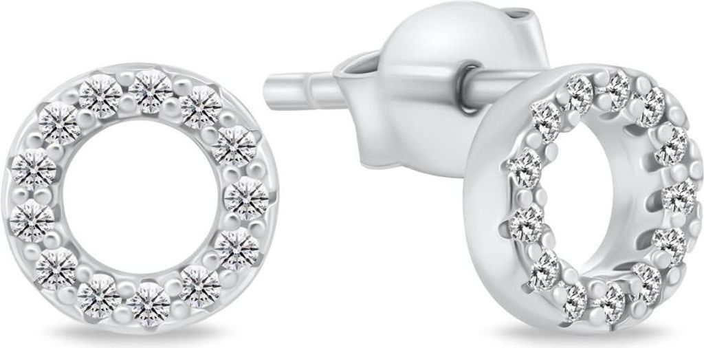 Glittering silver rings earrings EA102W