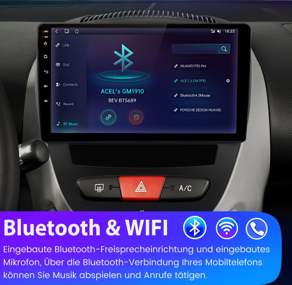 10" Android 12 Autorádio Carplay GPS Navi WiFi BT DAB+ SWC Obrázok produktu 10