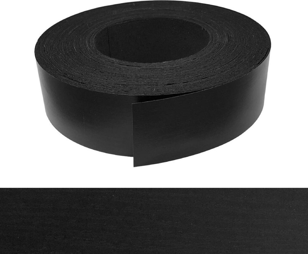Kantenumleimer Melamin 45mm x 50m mit Schmelzkleber in Esche schwarz pore Dekor
