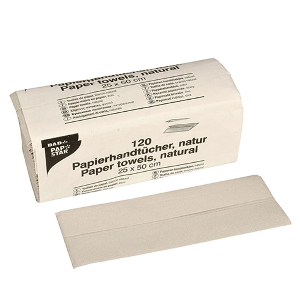 5000 Handtuchpapier Classic Natur 1-lagig 25x23cm Z/V-Falz RC Papierhandtuch 