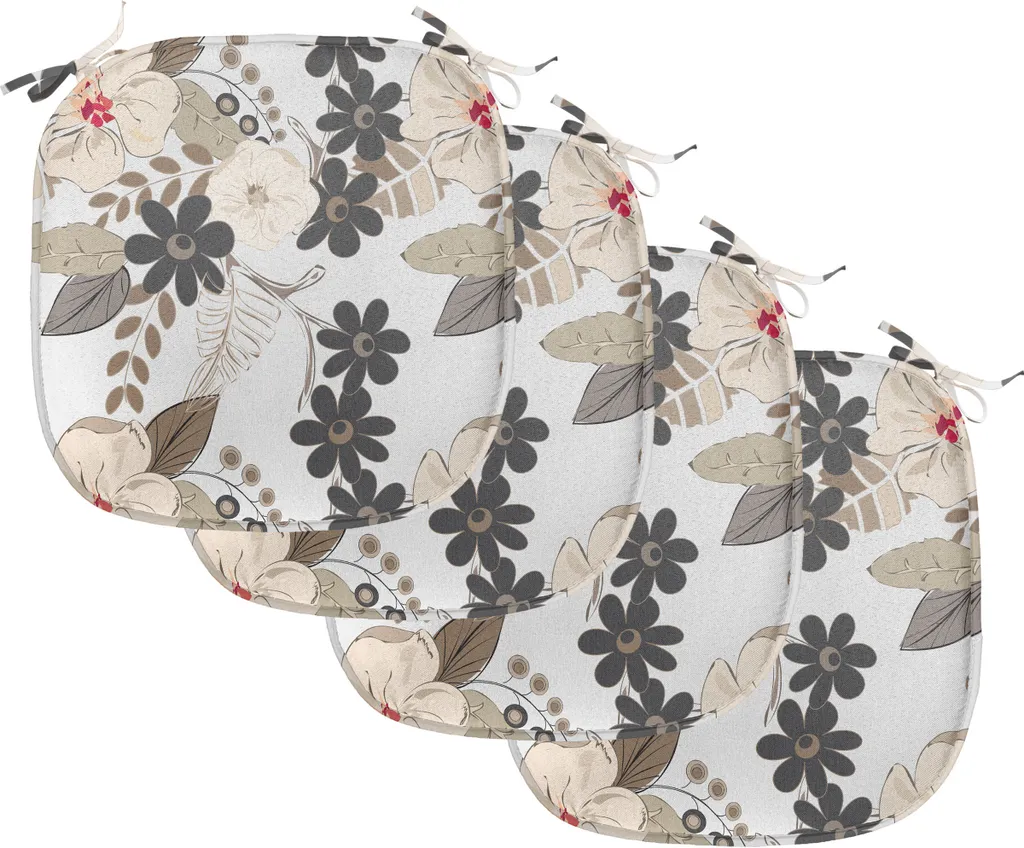 Lot de 4 Galettes de Chaise Anti-Glisse et Imperméables 40x40 cm Brun