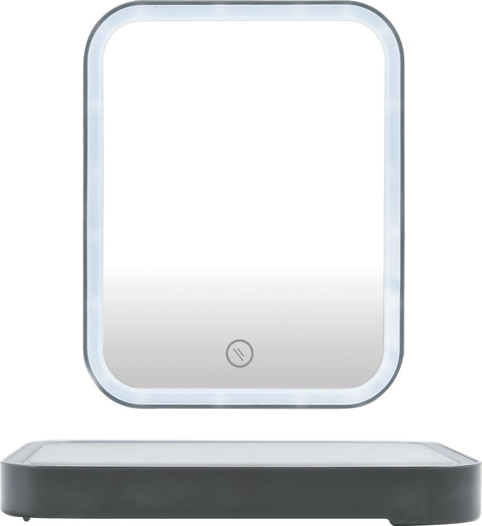 MSV Schminkspiegel Kosmetikspiegel Badezimmerspiegel "Ania" mit LED, anthrazit