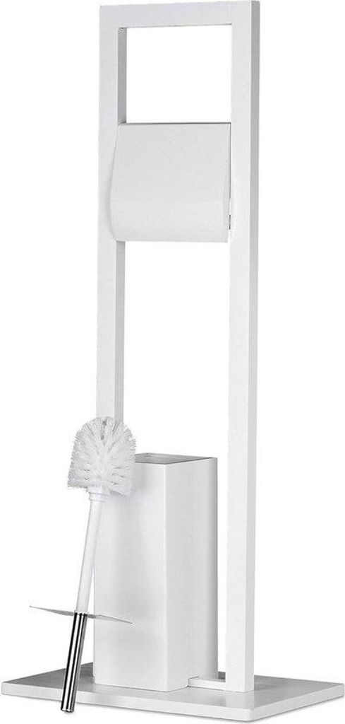 Toiletzubehör-Set, stehend, weiß, 82x36x21 cm, Bambus Produktbild 