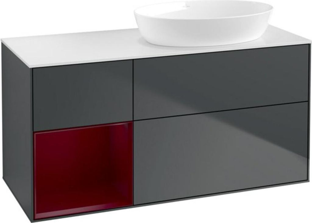 V&B Waschtischunterschrank Finion 120cm, Pl w m, Rg Peo m La, md bl. m Lac