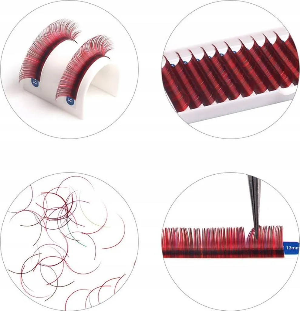 Ciglia colorate 8-13 mm, Curl D, 12 strisce, BEIGE - 9