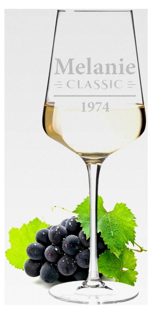 Leonardo Weinglas 560 ml mit Wunschgravur - Motiv time for Wine - personalisiert - Kristallglas - Weißweinglas, Rotweinglas - Geburtstag, Weihnachten