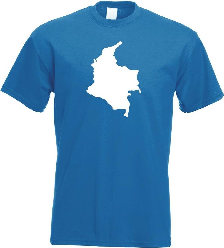 Kiwistar - T-Shirt - royal - Kolumbien Umriss Kontur Herren Funshirt Bedruckt Design Sprüche Spruch Motive - mit Motiv Bedruckt - Funshirt Design ...