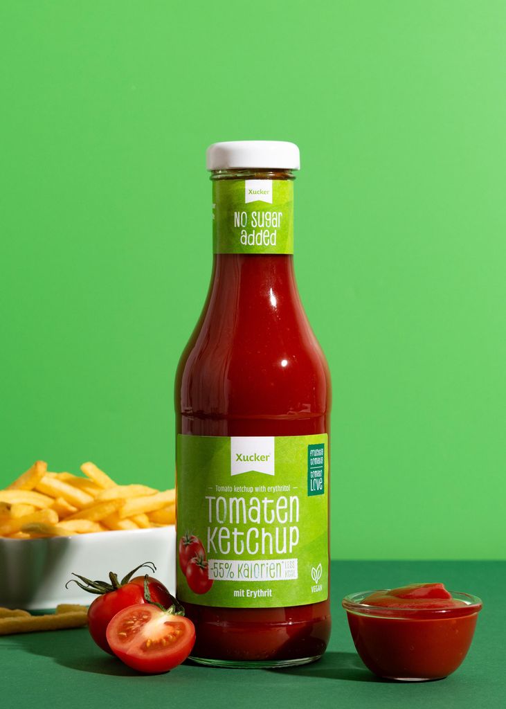 Xucker Tomatenketchup, zuckerarm mit Erythrit, vegan, 500ml