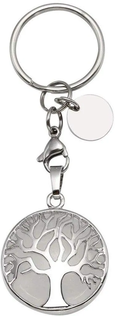 Porte-clés en cristal naturel et Arbre de vie pour lithothérapie Reiki