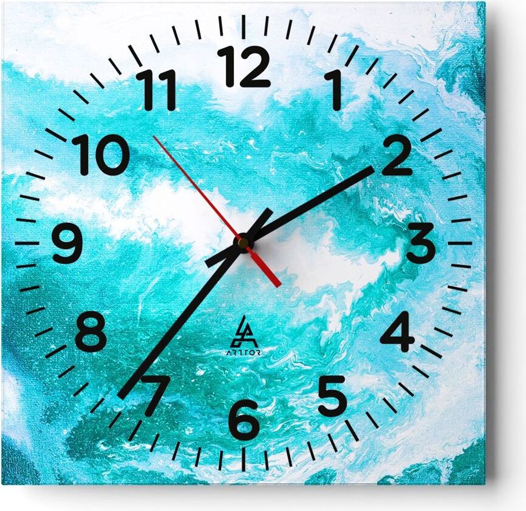 Wanduhr - Quadrat - Glasuhr - Abstraktion modern - 30x30cm Produktbild 