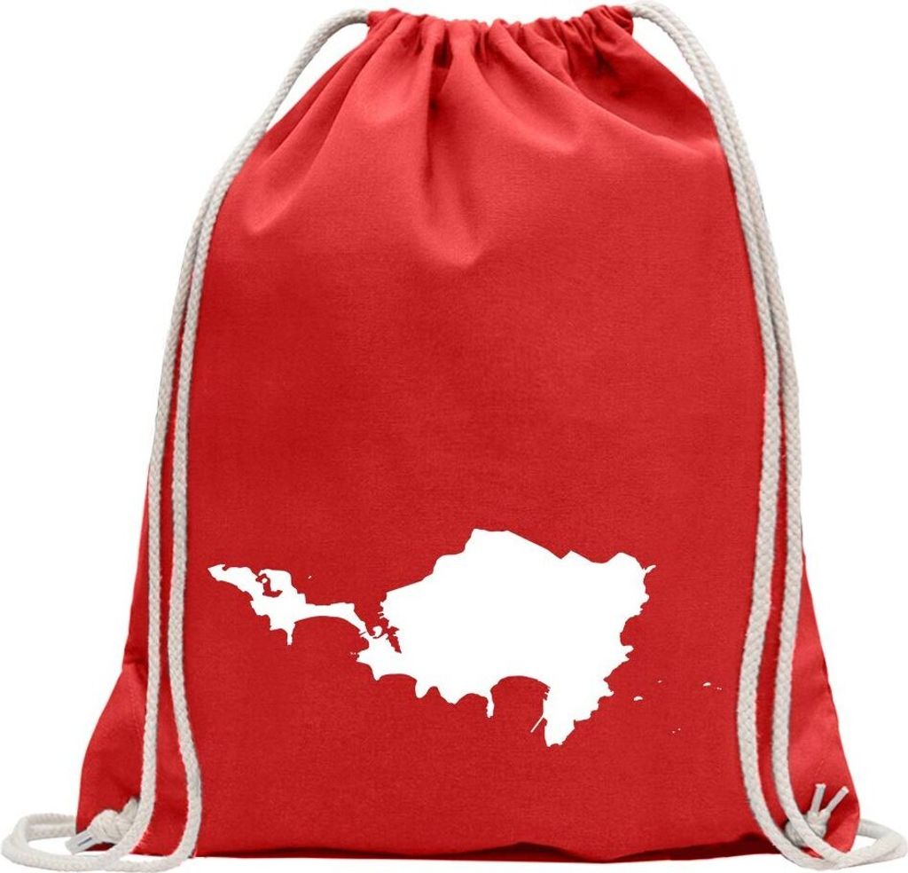 Kiwistar - Turnbeutel - rot - Niederlande - Sint Maarten - Fun Rucksack Sport Beutel Gymsack Baumwolle mit Ziehgurt
