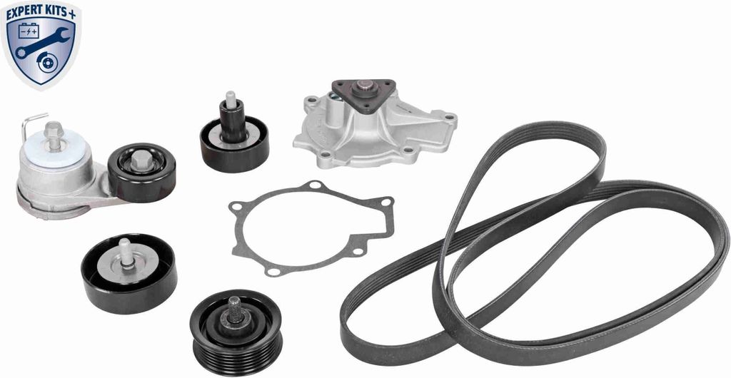 ACKOJA A52-0512 Wasserpumpe + Keilrippenriemensatz passend für MERCEDES-BENZ 190 (W201) Stufenheck (W124) SL (R129) S-Klasse Limousine (W126)