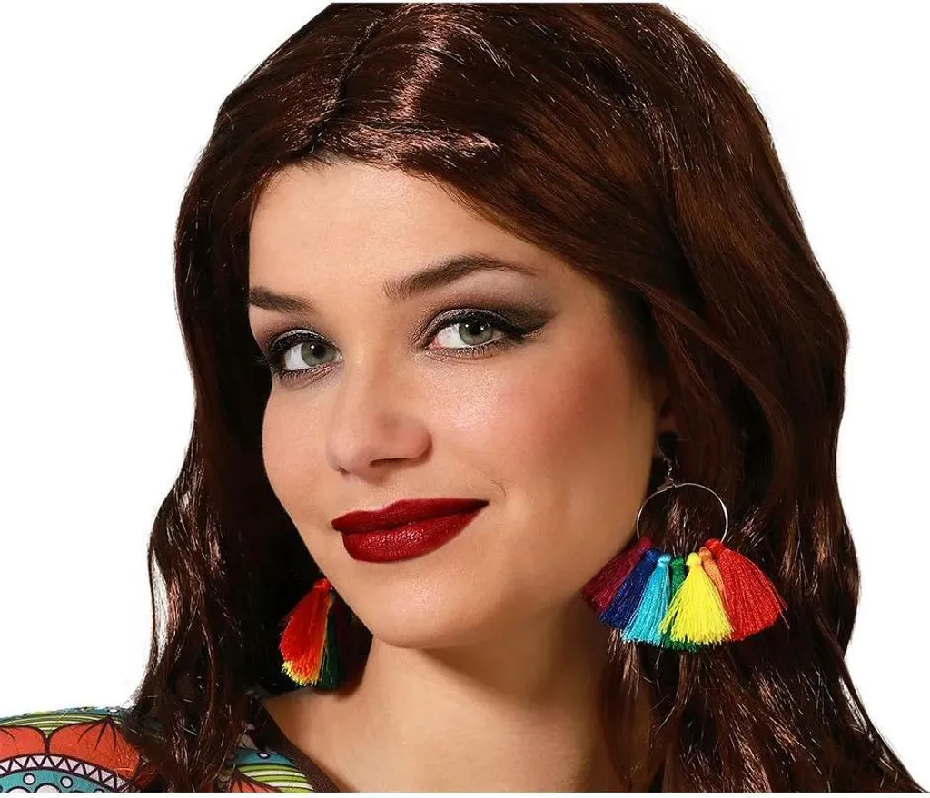 Orecchini Atosa con Frange Multicolore - Accessori Party 2026