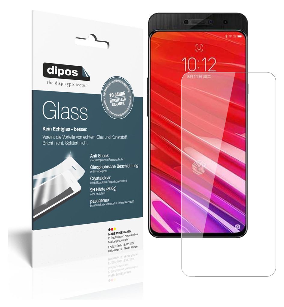 2x Schutzfolie für Lenovo Z5 Pro GT - Anti-Shock 9H Folie dipos Glass