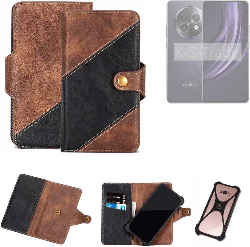 K-S-Trade Handyhülle Schutzhülle Bookstyle Case kompatibel mit Realme 13+ 5G Klapphülle Cover Hülle Schutztasche 1x
