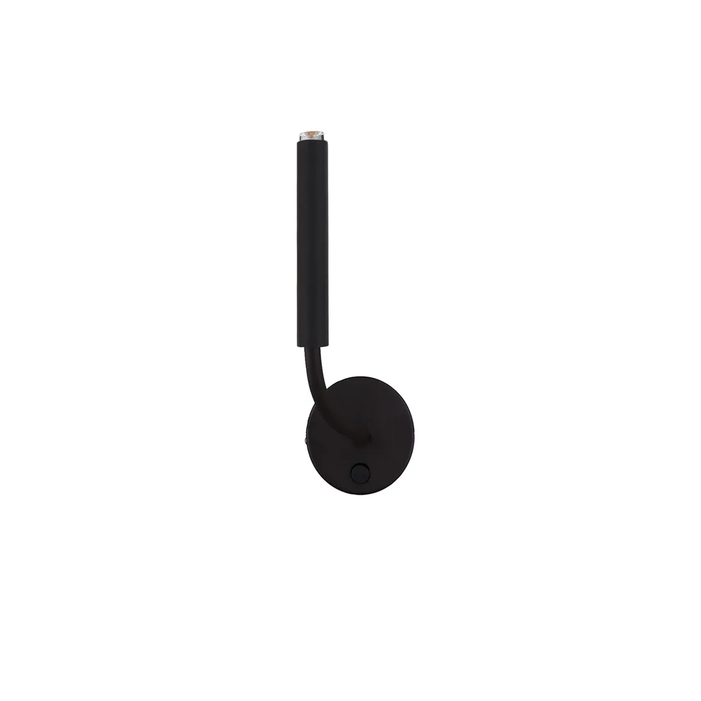 Applique murale noire longue en acier STALACTITE 8351 finition mate chic