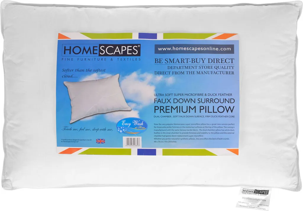 Oreiller contre Douleurs Cervicales Microfibre et Plumes Canard 50x75