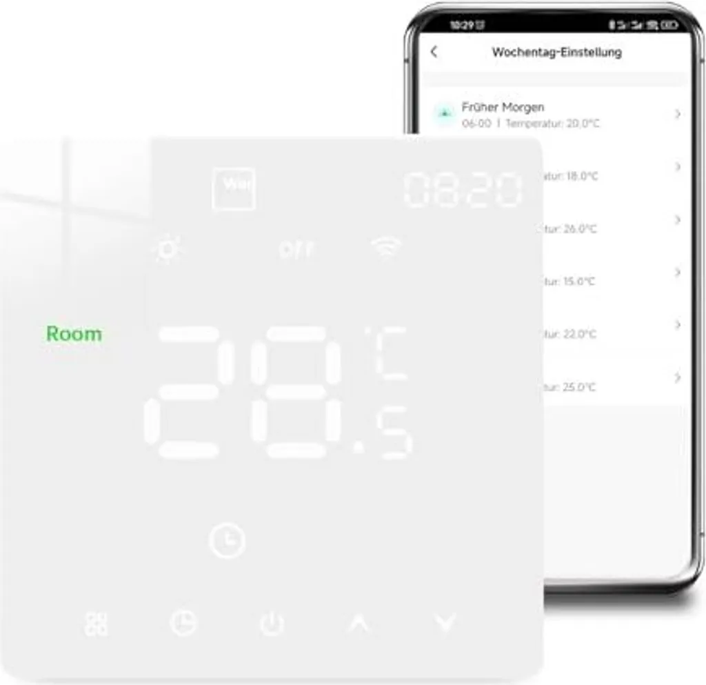 Termostato WiFi Ambiente Pavimento Acqua Programmabile per Famiglia