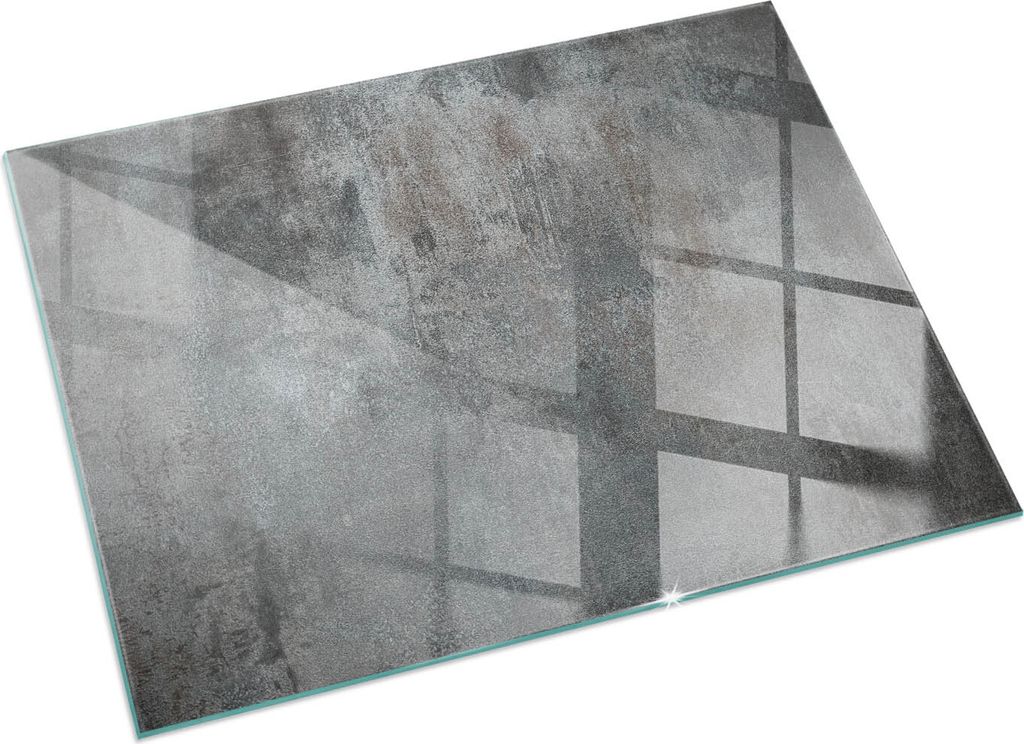 Raue Oberflächentextur – Glasbodenplatte für – Kaminofen – Kaminplatte Glas – Schutzglas – Funkenschutzplatte –Glasbodenplatte Feuerf...