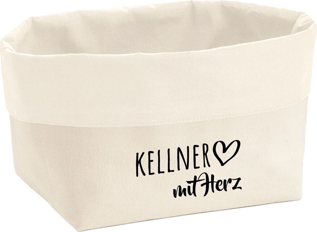 Huuraa Organizer Kellner mit Herz 3 Liter Medium Canvas Baumwolle Utensilo Geschenkidee