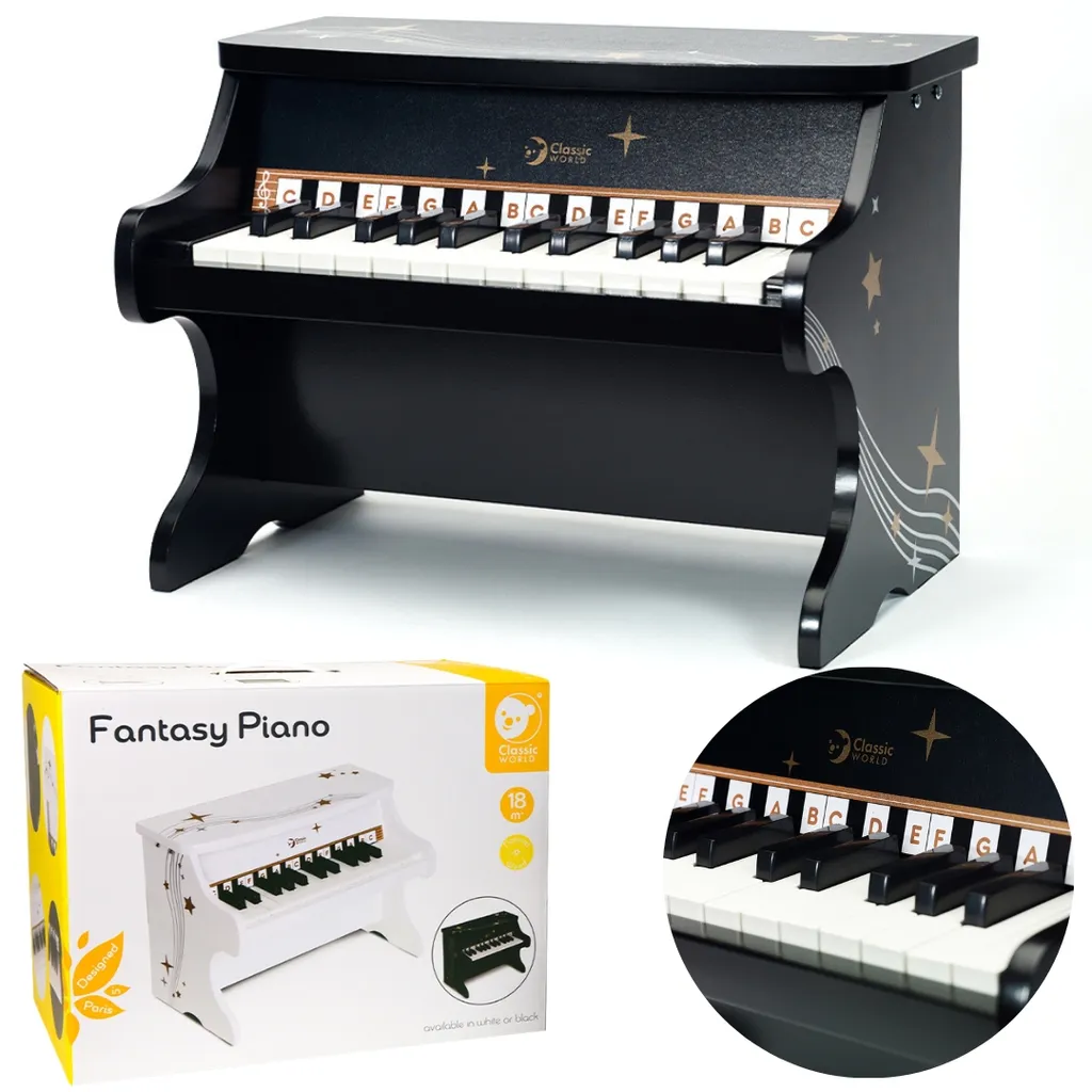 Petit Piano en Bois pour Enfant - Instrument de Musique Noir Classique
