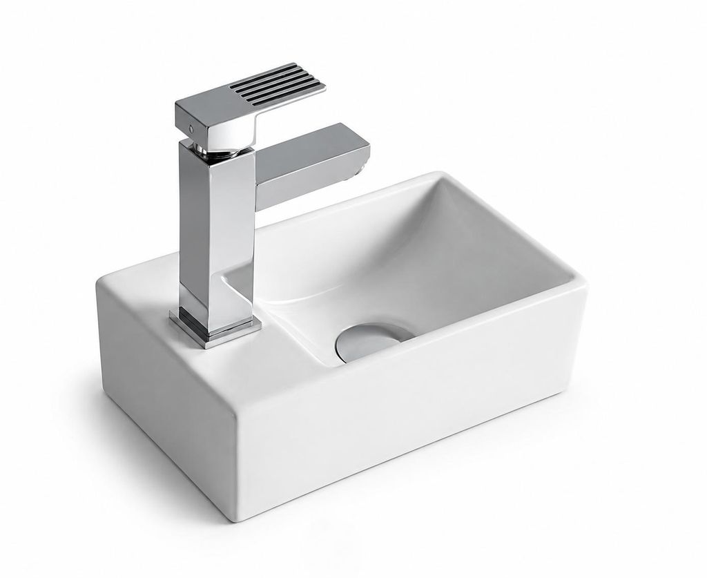 Waschbecken Waschtisch Wandhängend Aufsatzwaschbecken Produktbild  KI-generiertes Bild