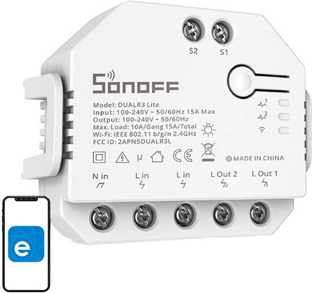 SONOFF Dual R3 Lite Dual Relay Smart Switch - 2-Kanal Schaltaktor - WiFi
