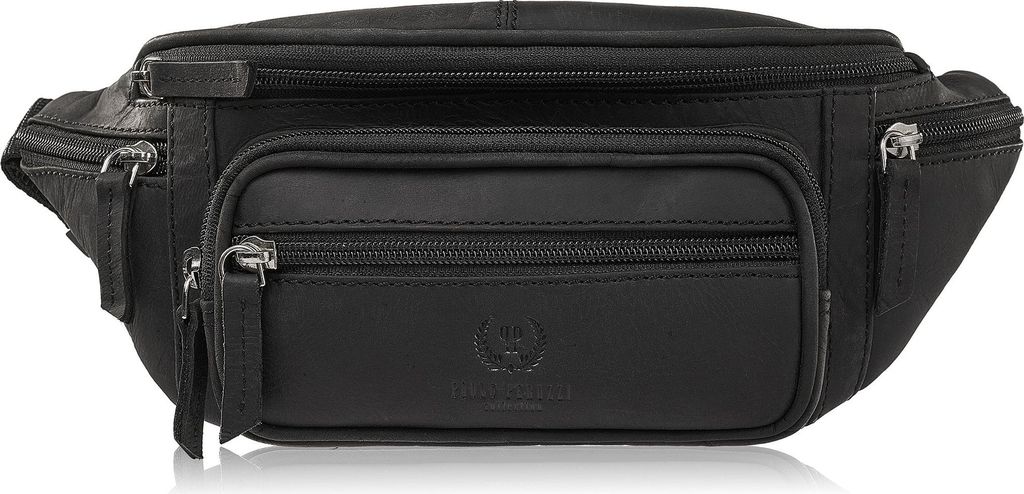 Herren Leder klassische Hüfte Nierenbeutel schwarz Vintage Produktbild 