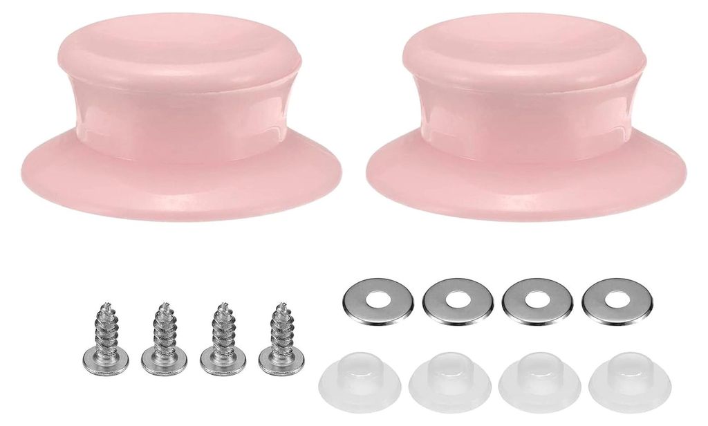 2 Stück Ersatzknöpfe für Topfdeckel, Kunststoff Haltegriffe für Pfannen und Küchenutensilien, Pink