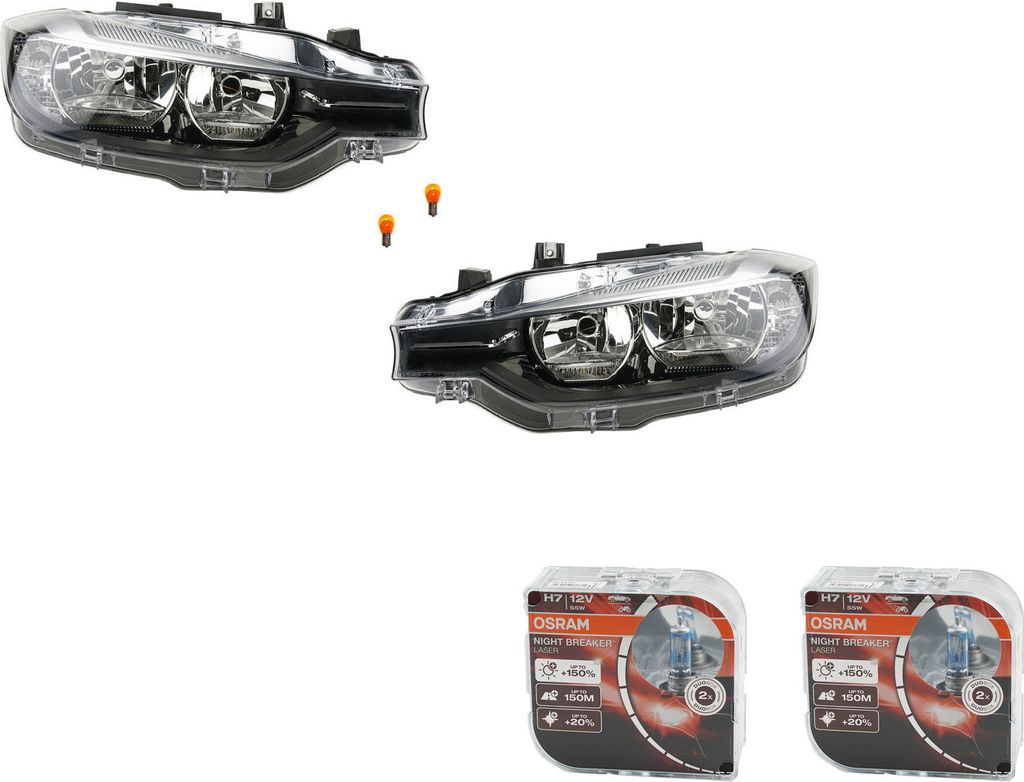 Johns, Scheinwerfer + Osram Night Breaker Laser passend für BMW 3er F30 F31 05/15- L R 63117365595 7365595 63117365596 7365596