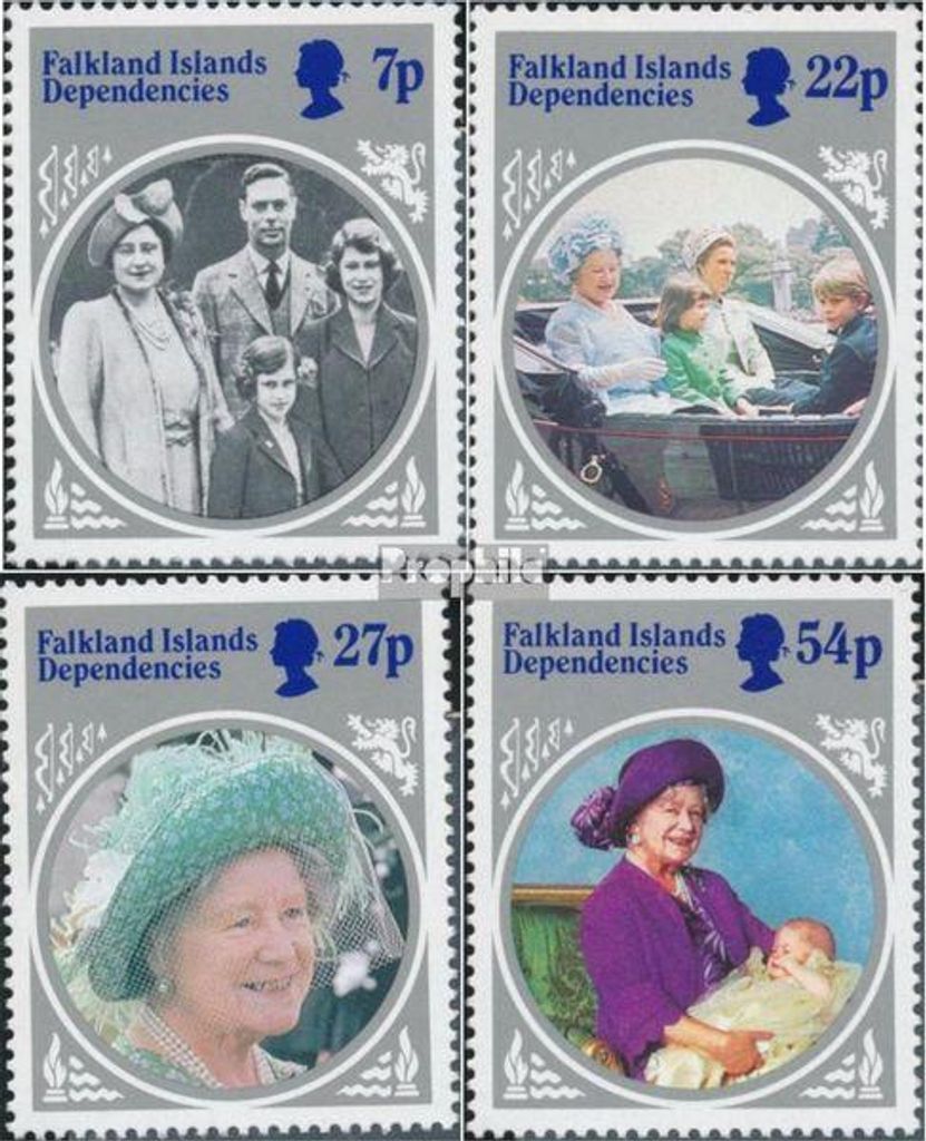 Briefmarken Südgeorgien Sandwich-Ins. 1985 Mi 133-136 postfrisch Geburtstag Elisabeth