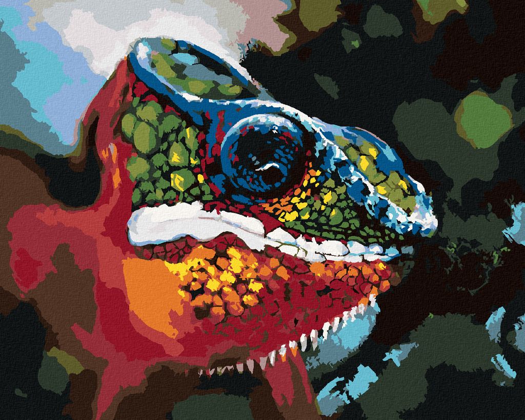 Zuty - Malování podle čísel - ABSTRAKTNÍ BAREVNÝ CHAMELEÓN, Obrázek produktu 
