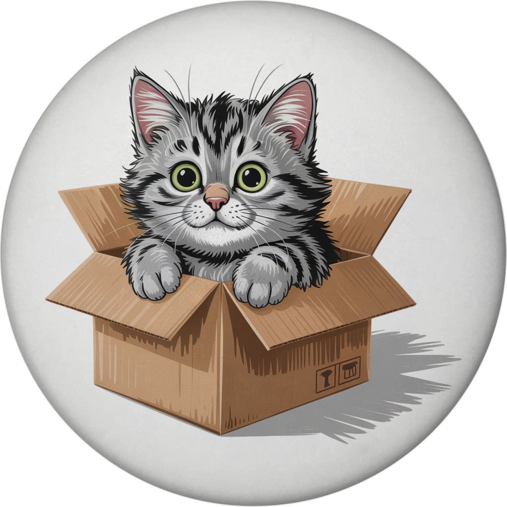 Katze im Karton Magnet mit Flaschenöffner für Katzenfans
