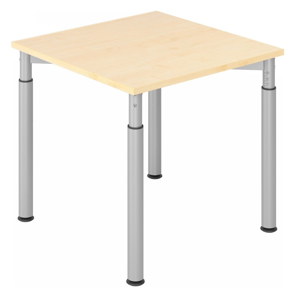 Schreibtisch 80x80cm Ahorn/Silber