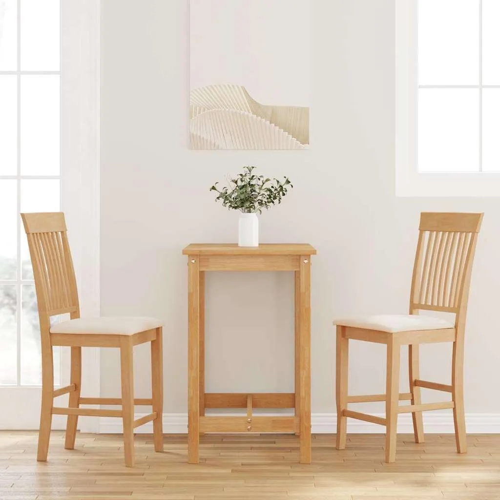 Maison Exclusive Set 2 Sgabelli Bar Legno di Gomma Naturale