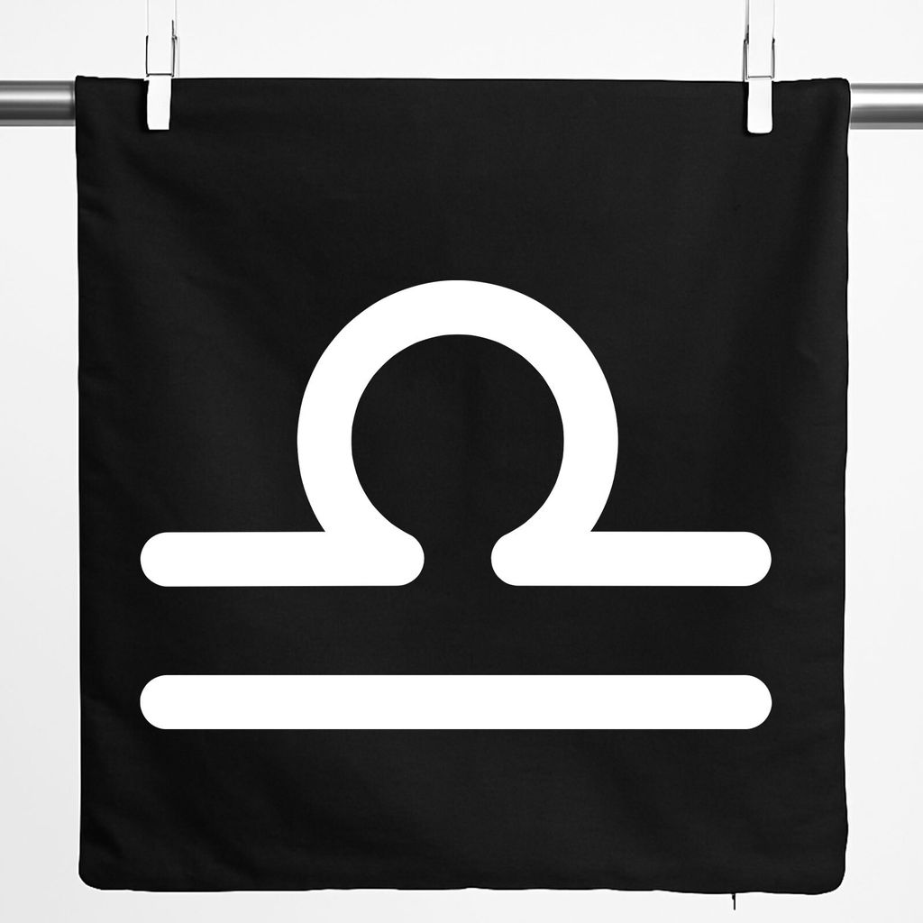 Huuraa Kissenbezug Waage Sternzeichen Zeichen 40x40cm Black Baumwolle Dekokissenbezug Geschenkidee