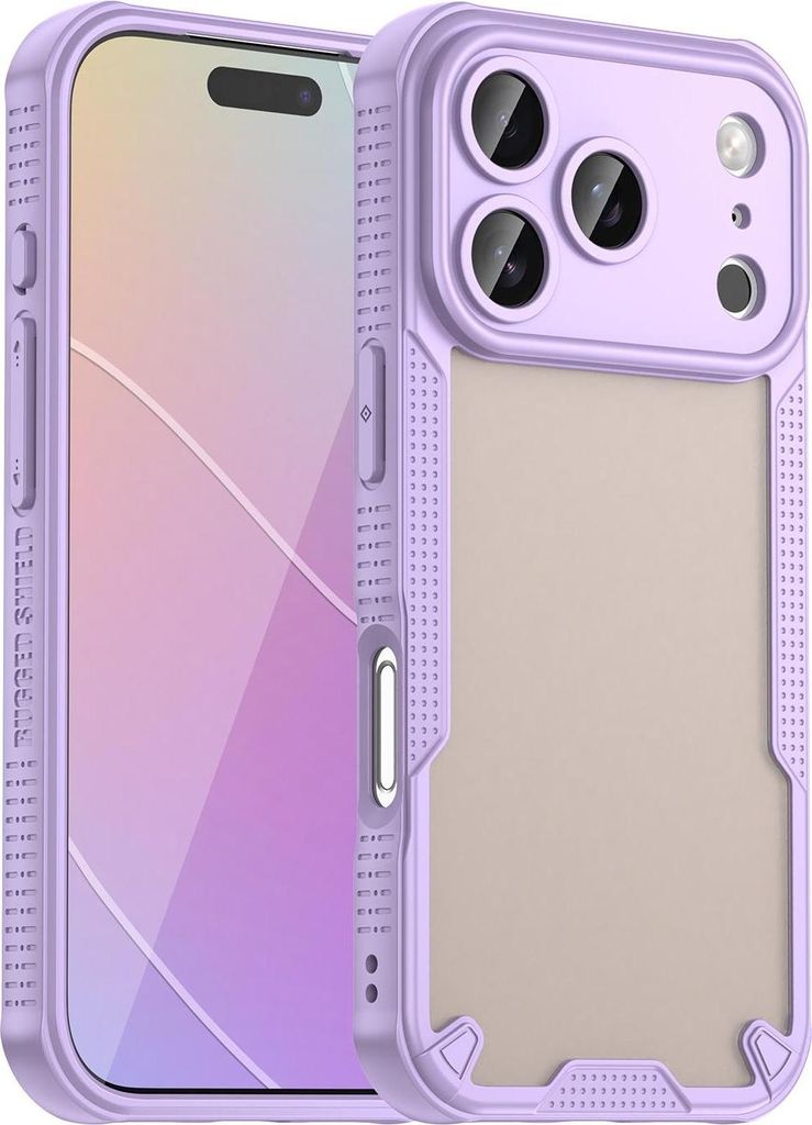 Hülle für Apple iPhone 17 Pro - Phonesta Shockproof Armor Semi-Transparent Back Cover - Lila