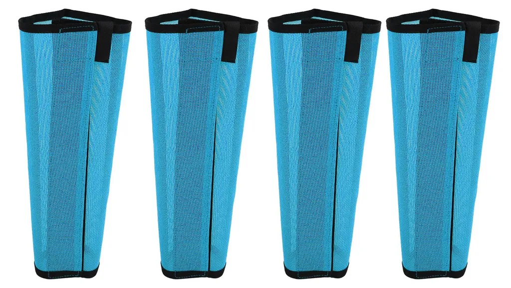 Leggings de Protection pour Cheval Bleu en Maille Fine - Pack de 4 pcs