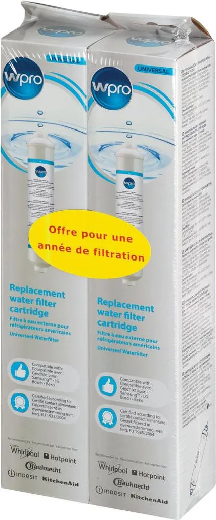 Cartouche de filtration Wpro SMS200 pour frigo américain type externe