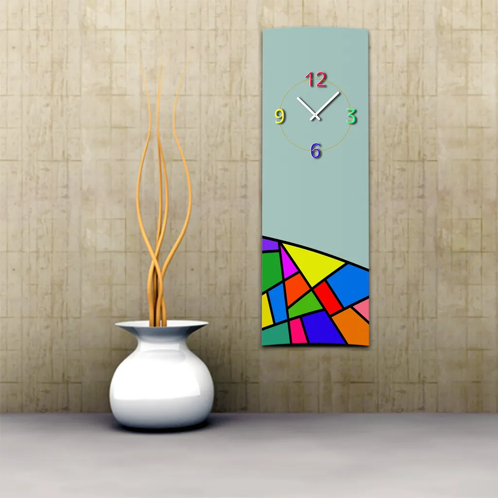 Horloge murale sans bruit XXL 3D Dixtime 30x90 cm pour sommeil et travail zen