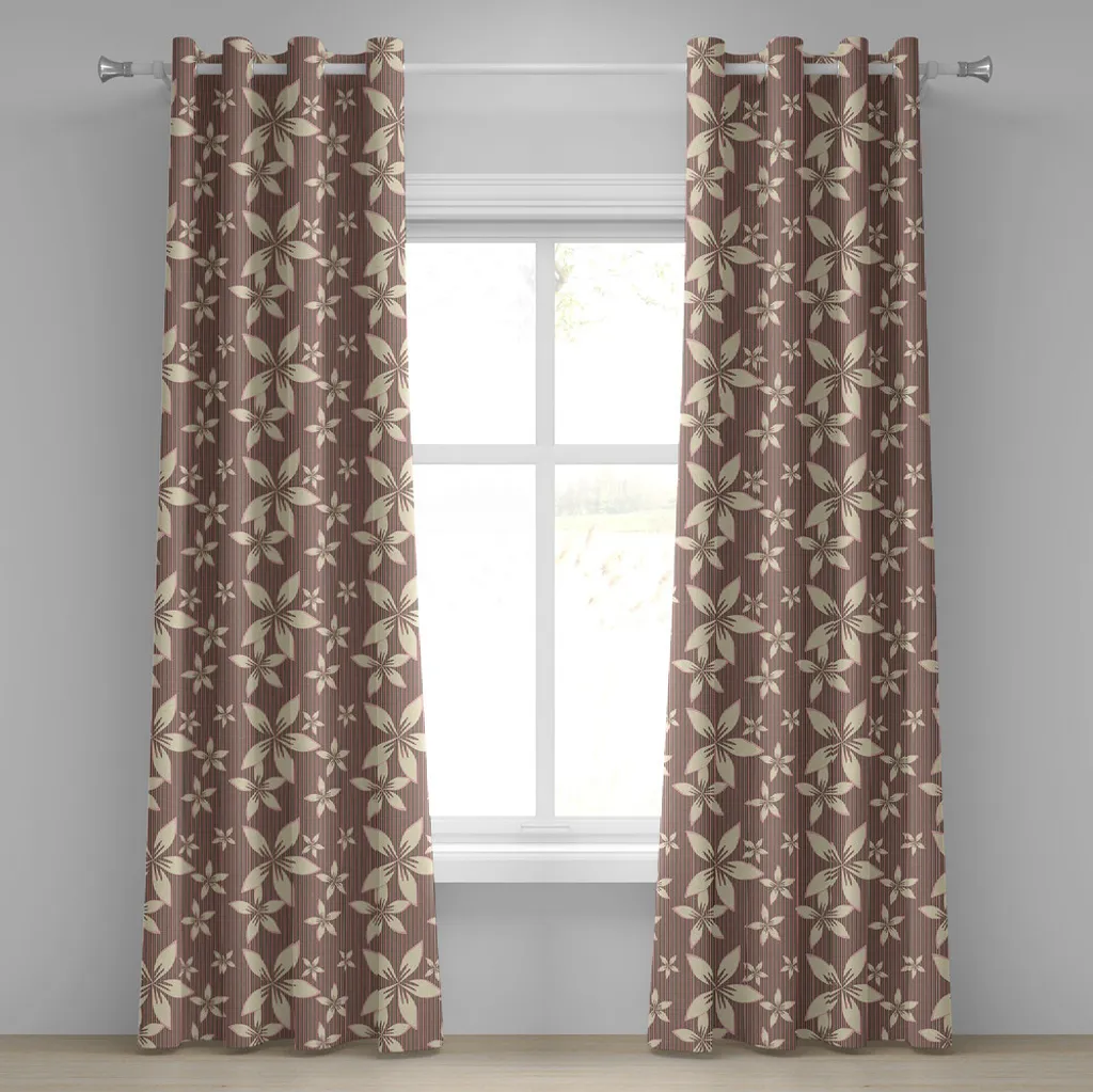 Rideau occultant partiel fleurs 280x245 cm pour masquer vis-à-vis gênant