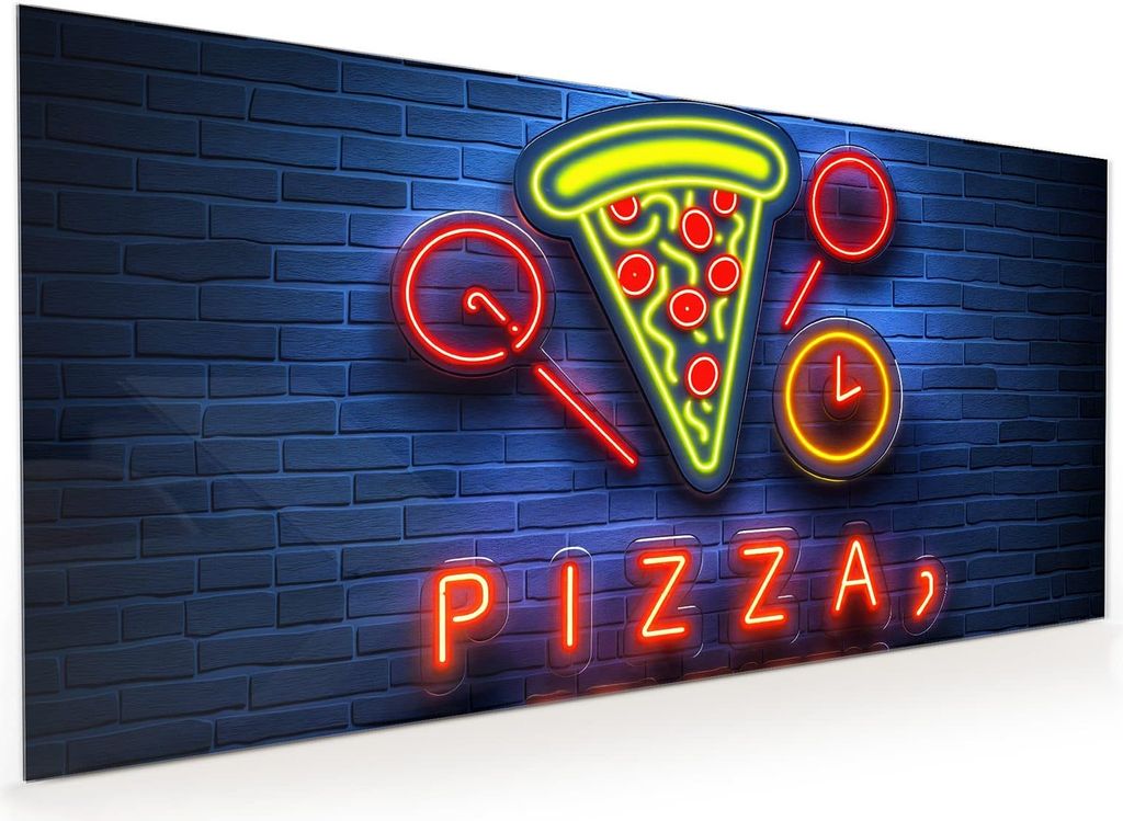 Küchenrückwand Spritzschutz Glas mit Motiv Pizzalieferservice 40 x 40 cm