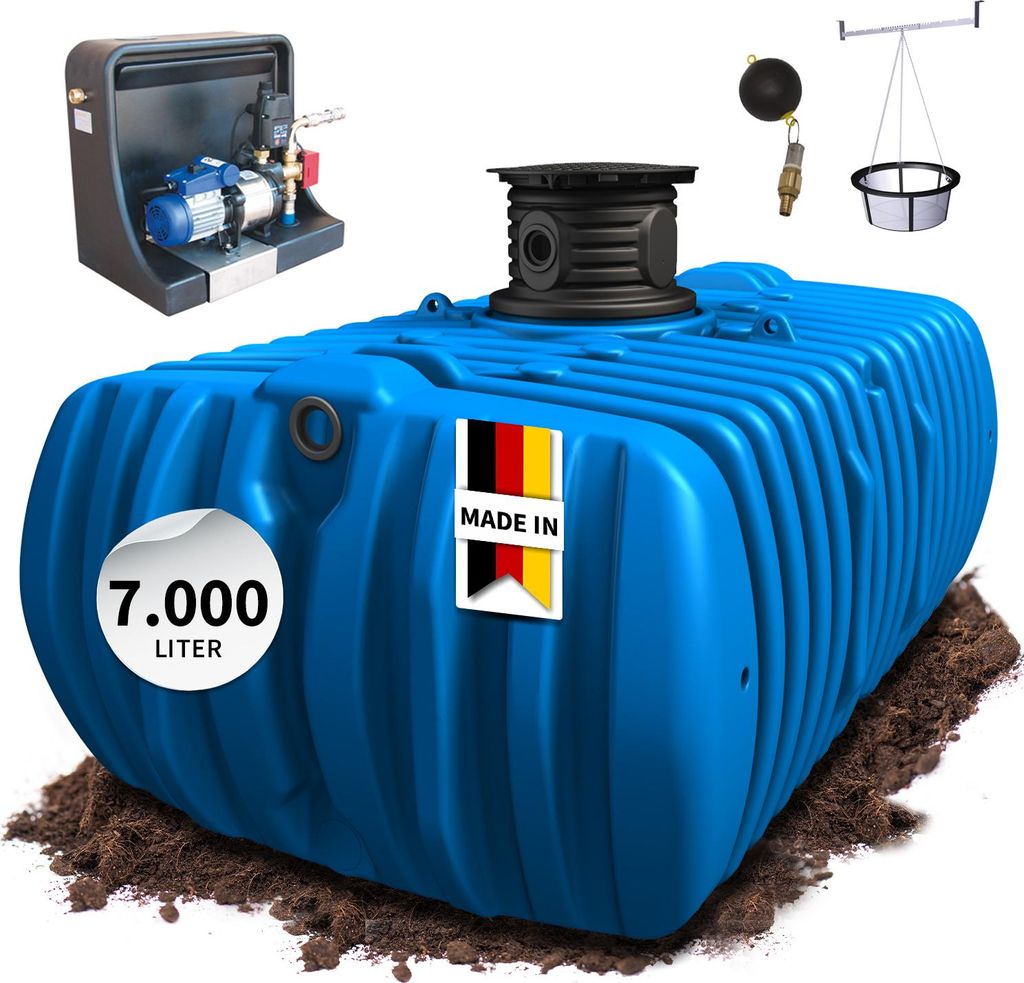 4rain FLAT XL Flachtank-Paket 7000 Liter Haus-Premium