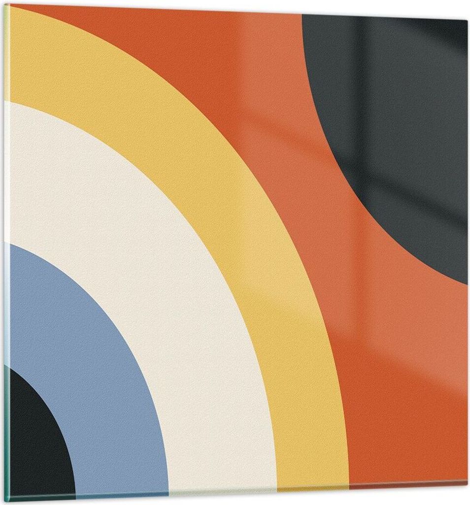Bilder auf glas - Einteilig - Abstraktion die Farben Radius - 70x70cm - Glasbilder - Wandbilder - Bilder - Wanddekoration aus Glas - Glas Bilder - ...