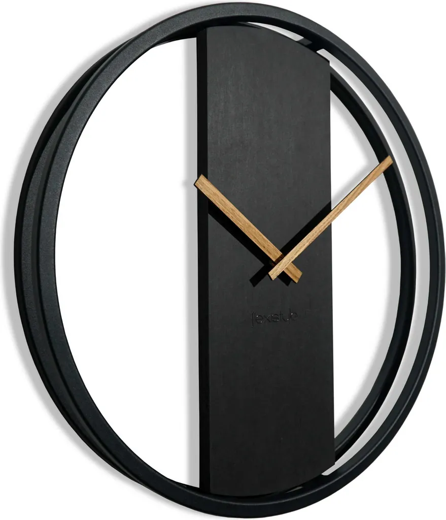 Horloge murale silencieuse 50cm Loft Oval chêne - Fini le tic-tac bruyant