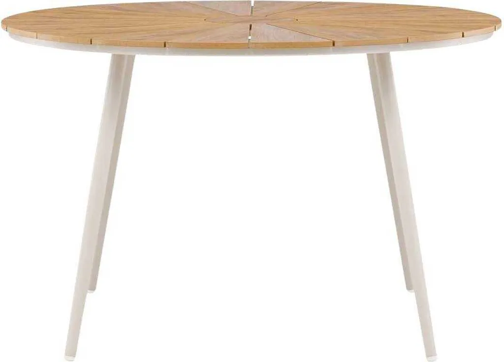 Table de jardin San Vito Ø120cm beige facile d'entretien et anti-rouille