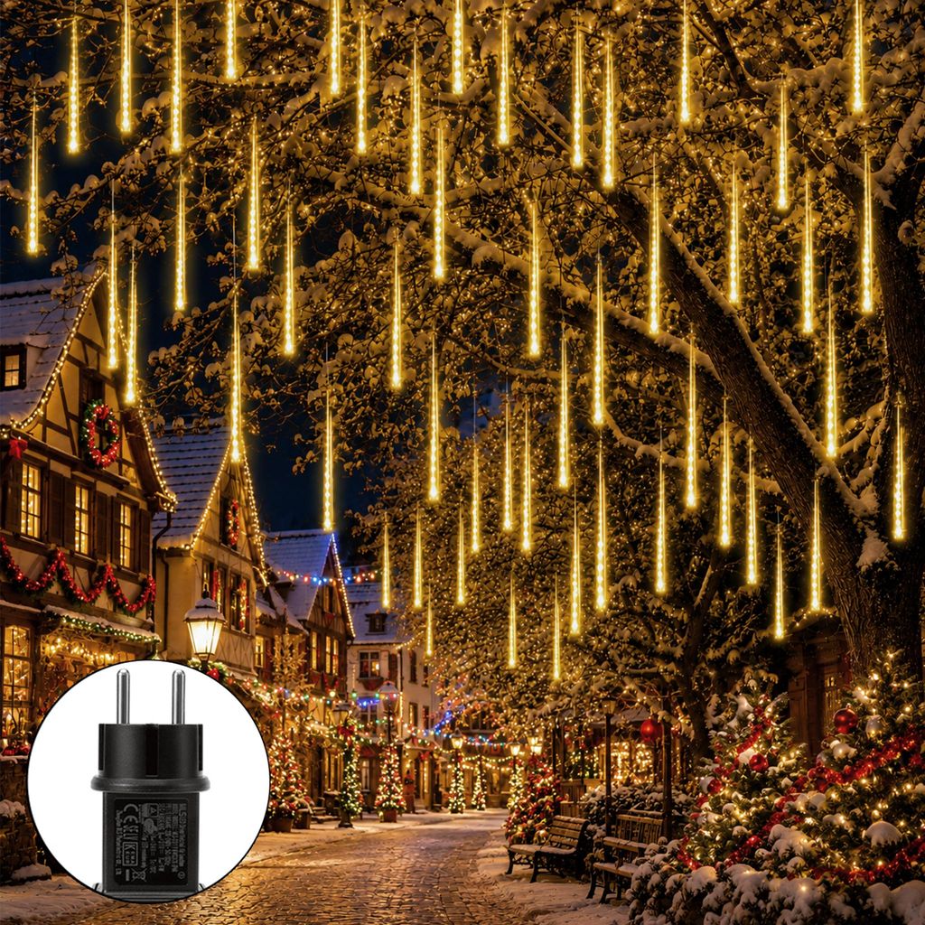 288 LED Meteorschauer Regen Lichter Eiszapfen Lichterkette Produktbild 