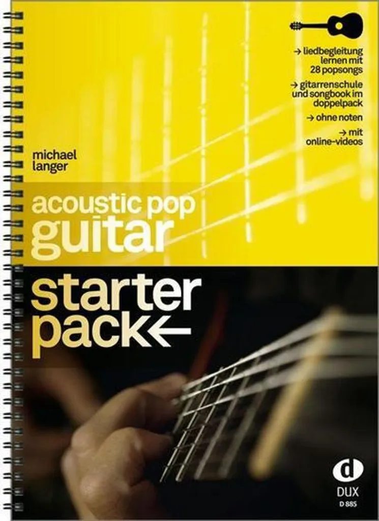 Pack Guitare Acoustique Pop Facile à Jouer pour Débutant sans Douleur