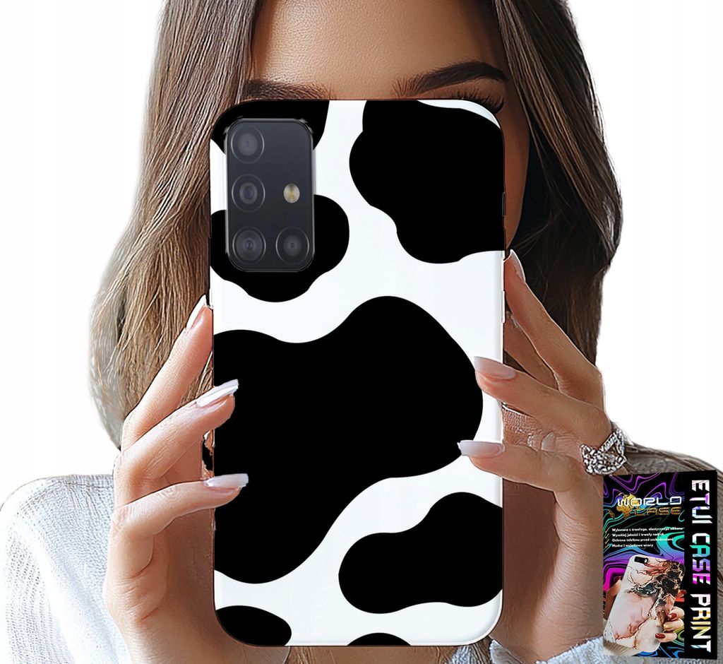 Etui Für Samsung Galaxy A51 - Schwarz-Weisse Kuhflicken, Modische Designs